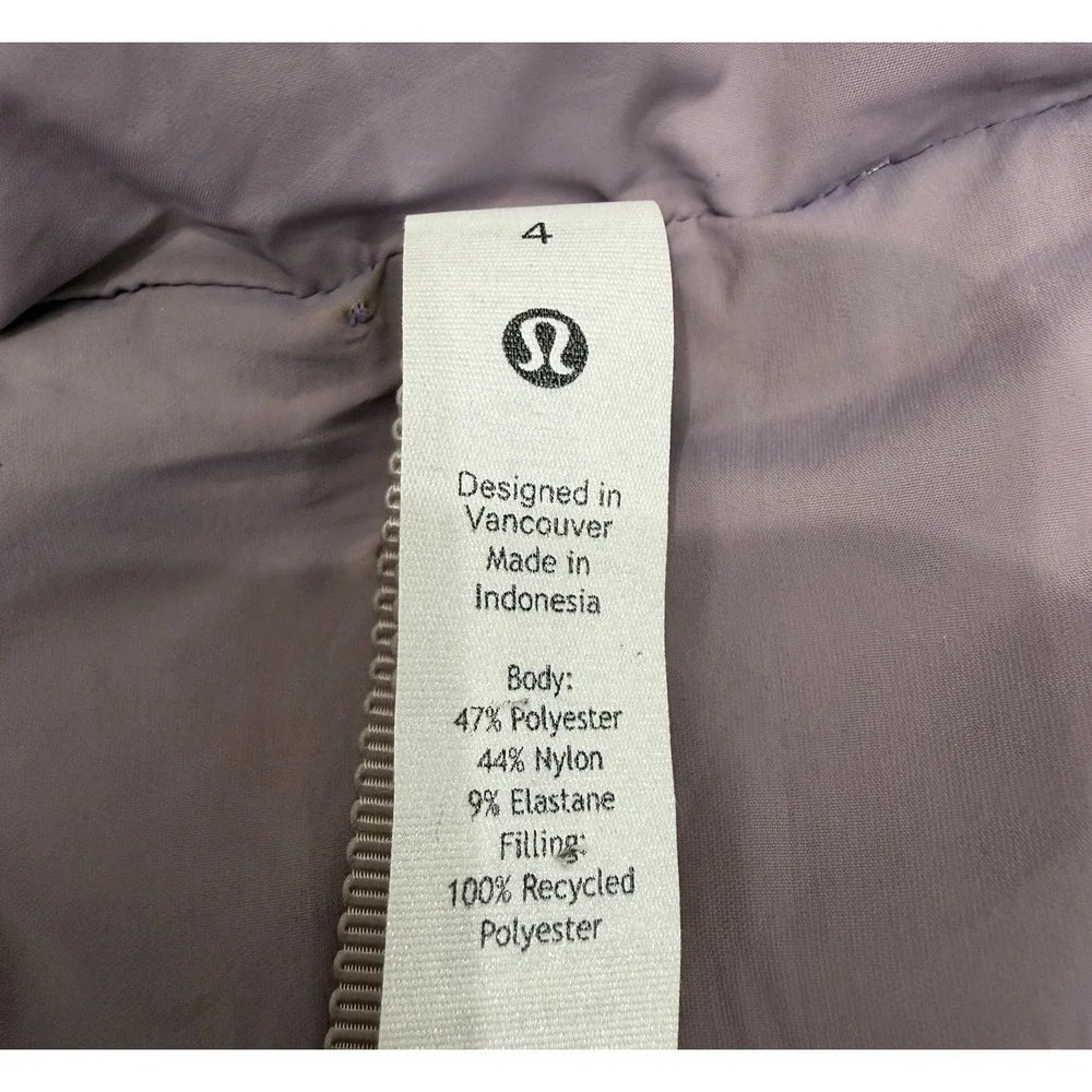 Lululemon Hooded Insulated Wrap Jacket Heathered Light Orbit Women's Size 4